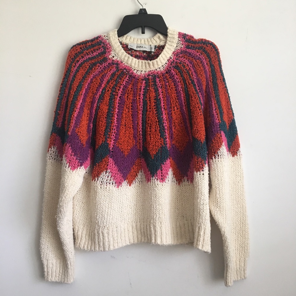 Zara multicolored jacquard sweater - Picture 8 of 8